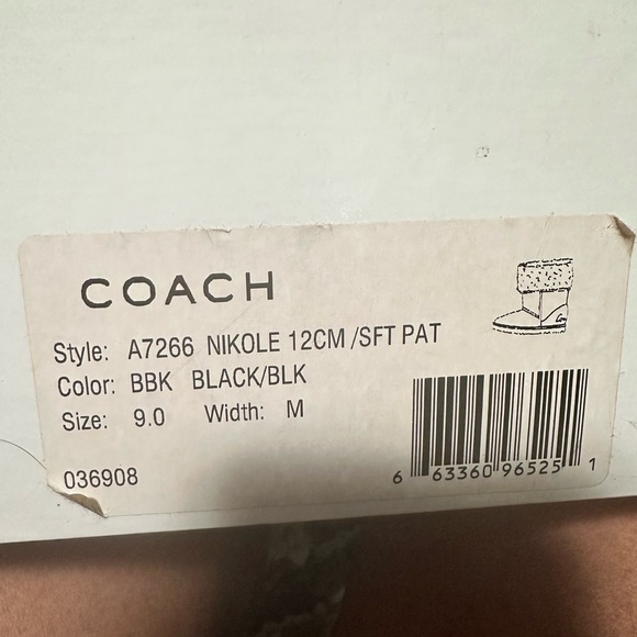 Coach Nikole Sherling Boot with patent trim - Picture 5 of 5